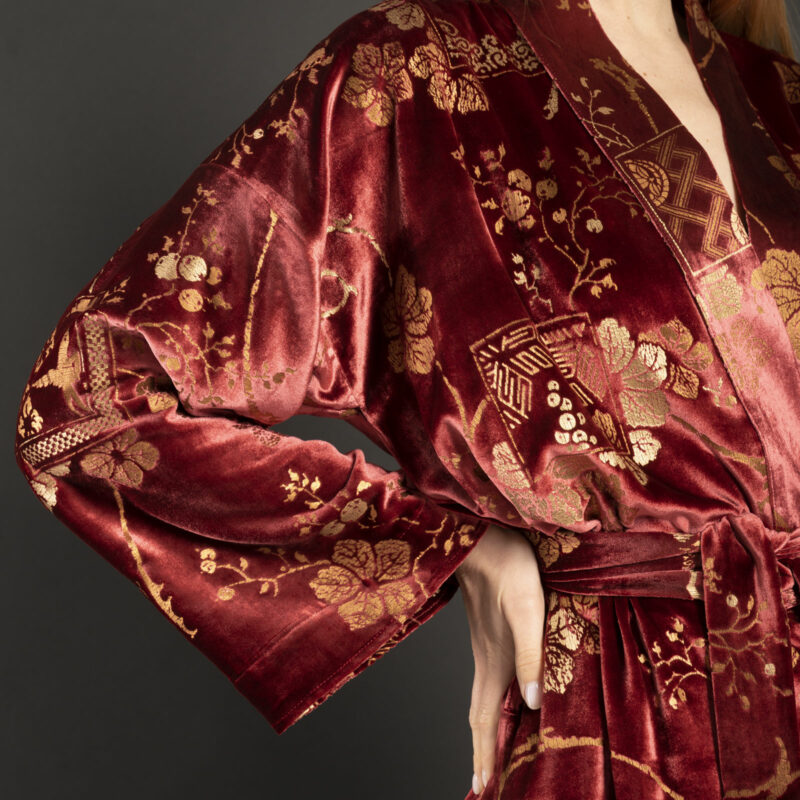 Isabel | 印花天鹅绒和服外套 | Riassunto 宝石红