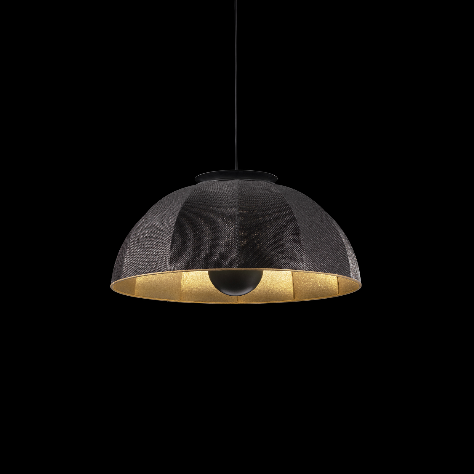 Fortuny-Cupola-Suspended-lamp-Black-gold-leaf