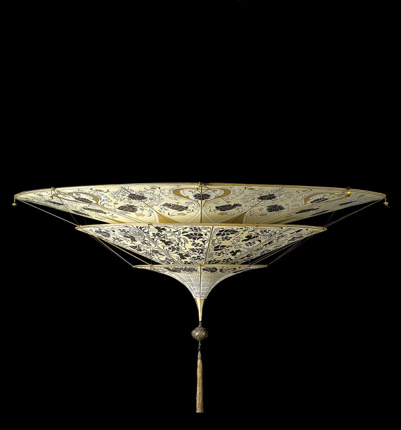 fortuny-scheherazade-3-tiers-floral-silk-lamp-Flush-Mounted